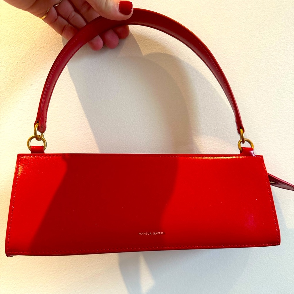 Mansur Gavriel red pencil bag NWOT includes dust bag